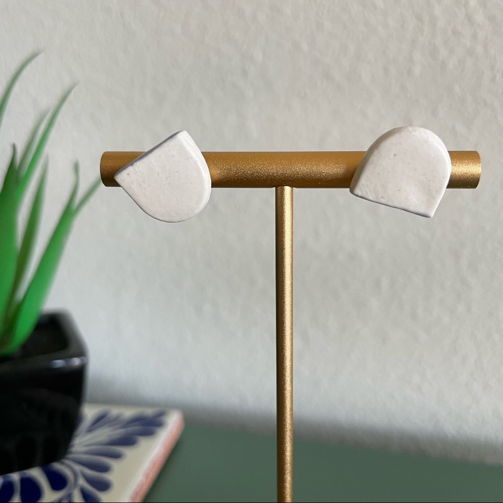 White Ceramic Earrings